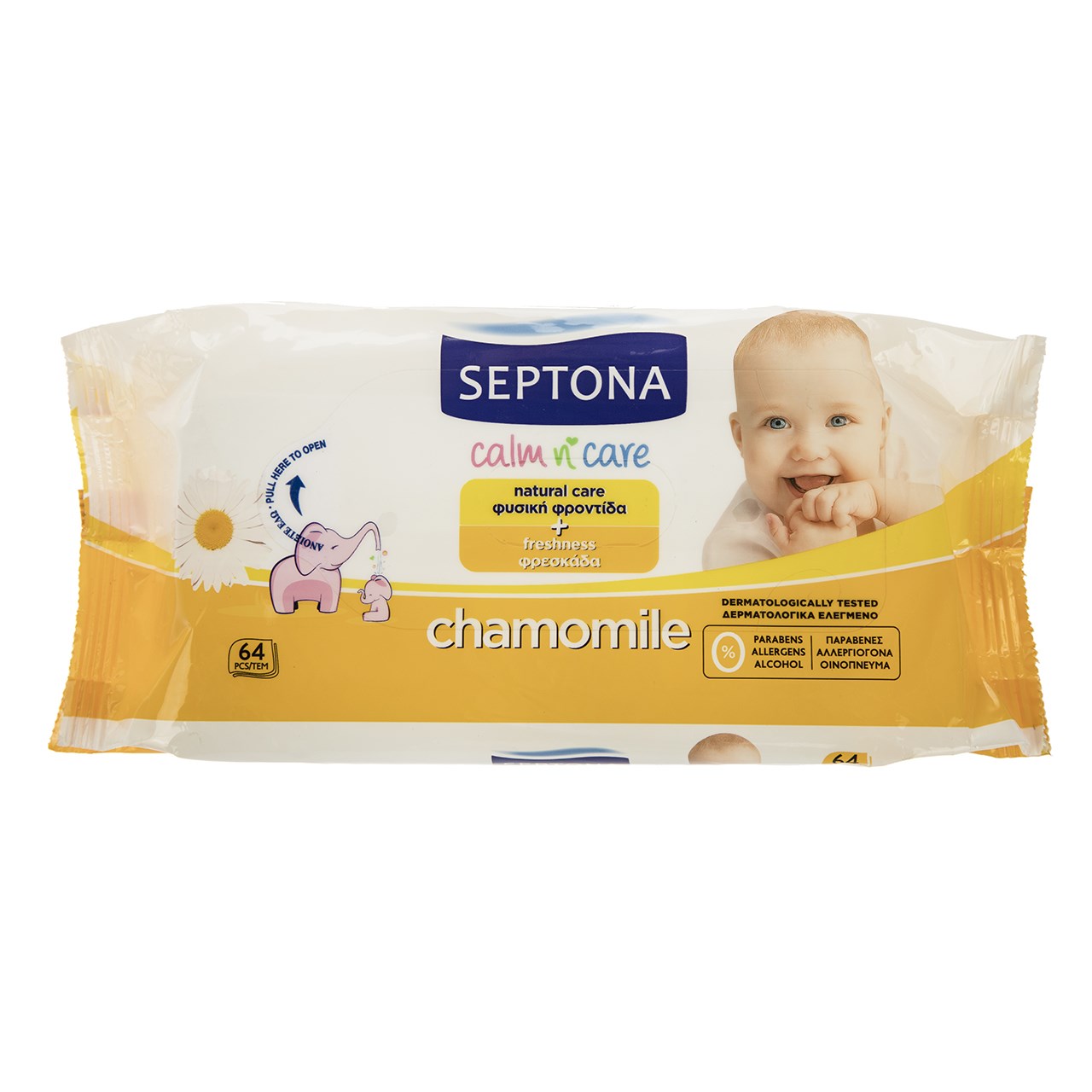 دستمال مرطوب سپتونا مدل Antibacterial سری عصاره بابونه بسته 64 عددی دستمال مرطوب سپتونا مدل Antibacterial سری عصاره بابونه بسته 64 عددی